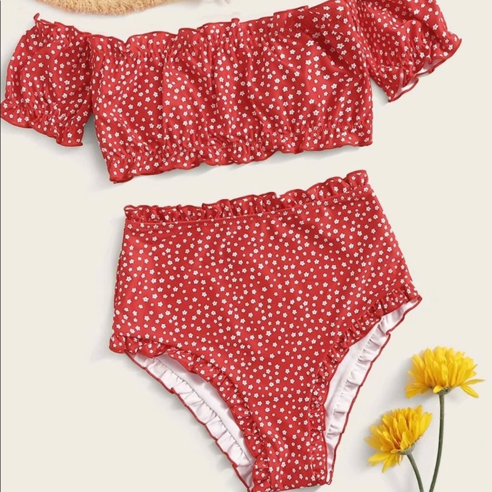 shein ditsy floral bikini
